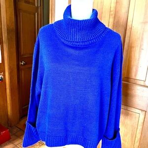Elegant Royal Blue Turtleneck Sweater